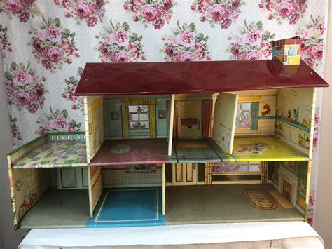 metal doll house vintage|vintage metal doll houses 1950s.